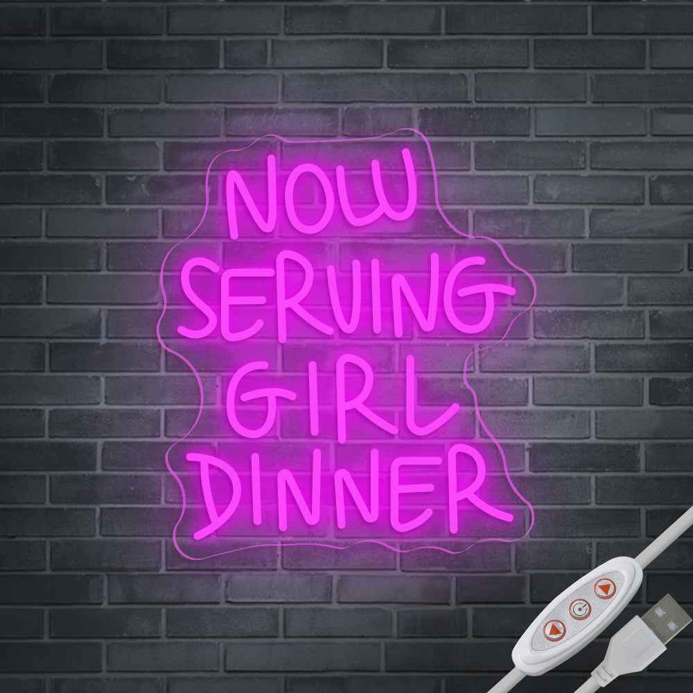 Girl Dining Neon Sign I - SESIMENT