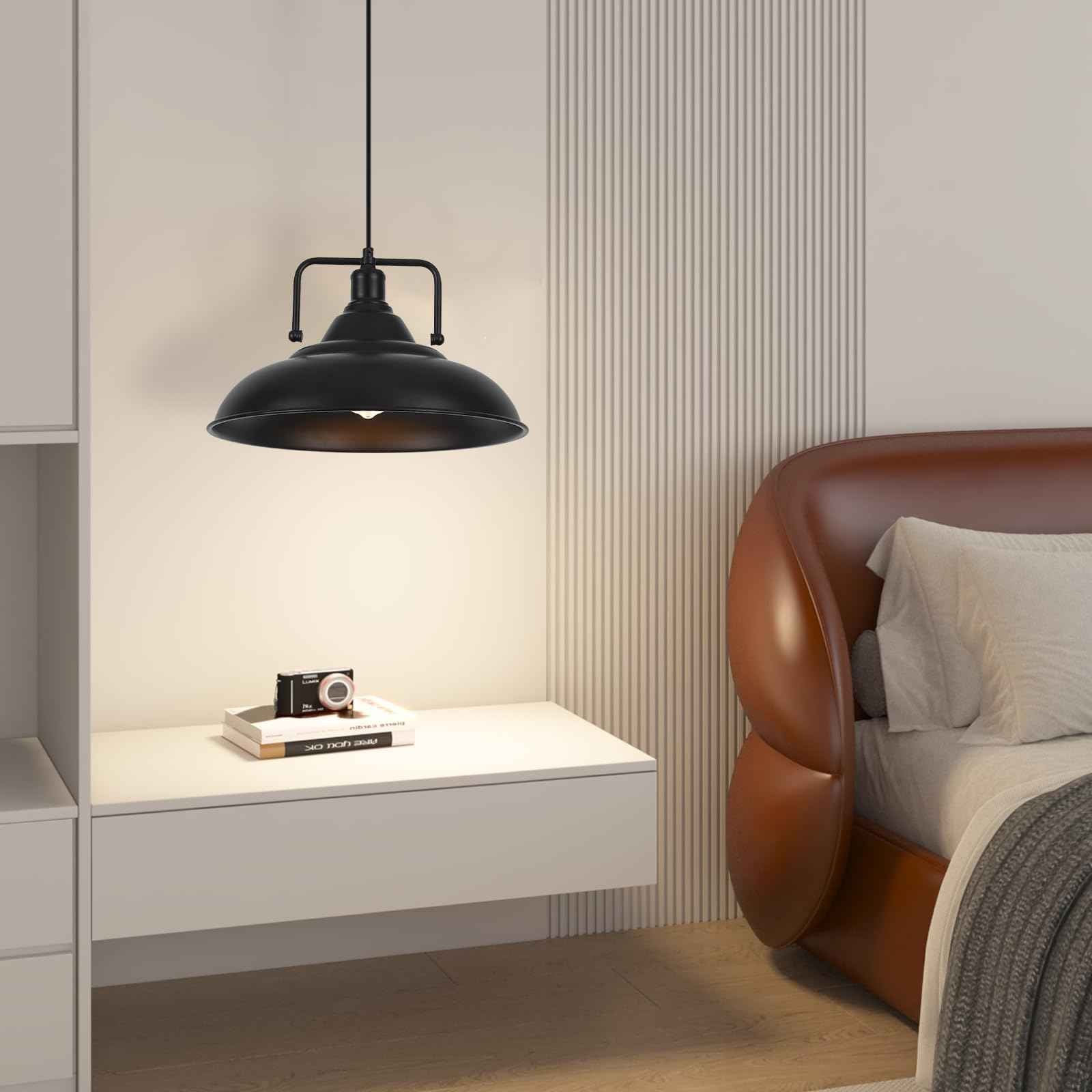 Black Pendant Light, Large Pendant Light 15.7" 3 Packs, Modern Farmhouse Pendant Lights, Kitchen Pendant Lights, Pendant Lighting Kitchen Island for Kitchen, Living Room