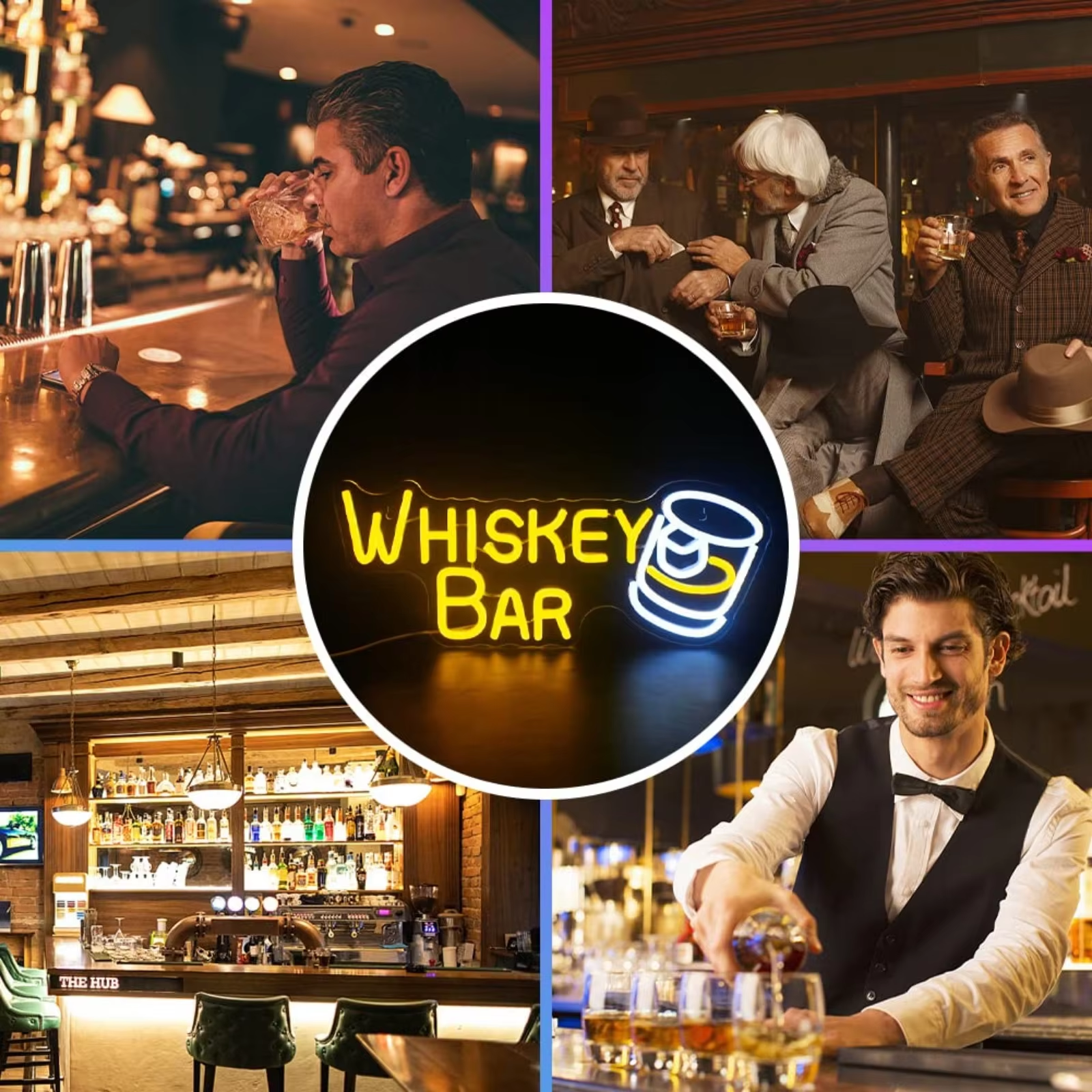 Whiskey Bar Neon Sign Neon Lights For Wall Decor Light Up Bar Signs For Home Bar Cart Restaurant Beer Cafe Bistro - Image 6