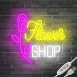 Flower Shop Neon Sign – LED Rose Light for Storefront Decor